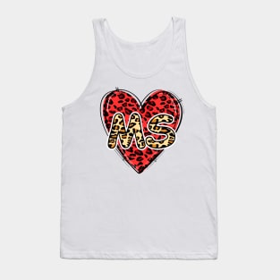 Love MISSISSIPPI Leopard Heart MS Tank Top